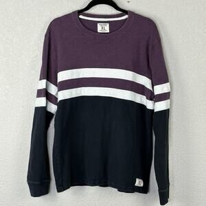 Abercrombie & Fitch Men’s Shirt Long Sleeve Striped Crewneck Cotton Y2k Size XL